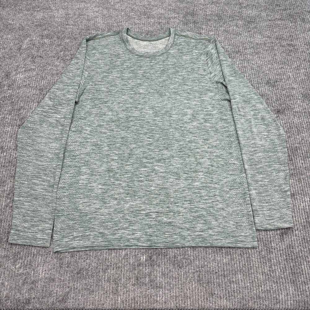 Lululemon Metal Vent Tech Long Sleeve Shirt Mens L Heathered Green Gym Athletic